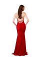 Comprar Rojo Sirena Cuello en V Encaje Largo Formales Vestidos de dama de honor / Vestidos de fiesta