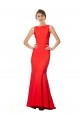 Comprar Rojo Sirena Halter Cuello Alto Crepé Elástico Largo Formales Vestidos de dama de honor / Vestidos de fiesta