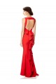 Comprar Rojo Sirena Halter Cuello Alto Crepé Elástico Largo Formales Vestidos de dama de honor / Vestidos de fiesta