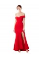 Comprar Rojo Sirena Hombros Descubiertos Crepé Elástico Largo Formales Vestidos de dama de honor / Vestidos de fiesta