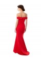 Comprar Rojo Sirena Hombros Descubiertos Crepé Elástico Largo Formales Vestidos de dama de honor / Vestidos de fiesta