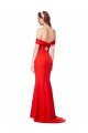 Comprar Rojo Sirena Hombros Descubiertos Crepé Elástico Largo Formales Vestidos de dama de honor / Vestidos de fiesta
