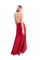 Comprar Rojo línea A Halter Cuello Alto Crepé Elástico Largo Formales Vestidos de dama de honor / Vestidos de fiesta