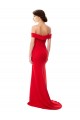 Comprar Rojo línea A Hombros Descubiertos Crepé Elástico Largo Formales Vestidos de dama de honor / Vestidos de fiesta