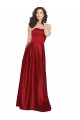 Comprar Rojo oscuro línea A Sin tirantes Satén Largo Vestidos de dama de honor / Vestidos de fiesta