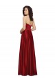Comprar Rojo oscuro línea A Sin tirantes Satén Largo Vestidos de dama de honor / Vestidos de fiesta