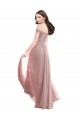 Comprar Rosa 147 línea A Hombros Descubiertos Gasa Encaje Largo Vestidos de dama de honor