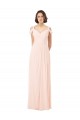 Comprar Rosa 42 línea A Hombros Descubiertos Gasa Largo Vestidos de dama de honor