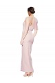 Comprar Rosa Cubierta Un Hombre Cuello de Corazón Crepé Elástico Largo Formales Vestidos de dama de honor / Vestidos de fiesta