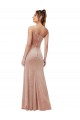 Comprar Rosa Cubierta Un Hombre Terciopelo Elástico Largo Formales Vestidos de dama de honor / Vestidos de fiesta