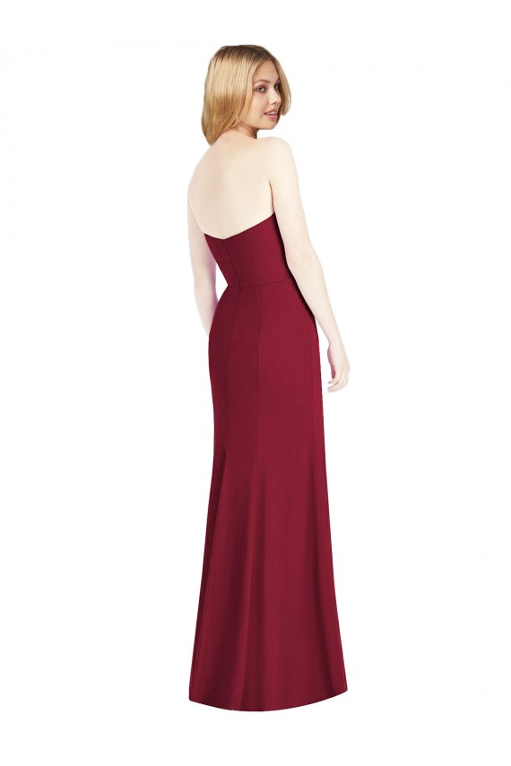 Comprar Rosa Del Desierto Trompeta Cuello de Corazón Sin tirantes Gasa Largo Vestidos de dama de honor