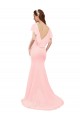 Comprar Rosa Sirena Cuello en V Gasa Largo Vestidos de dama de honor