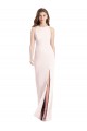 Comprar Rosa Trompeta Barco Crepé Elástico Largo Vestidos de dama de honor / Vestidos de fiesta