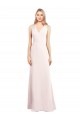 Comprar Rosa Trompeta Cuello en V Crepé Elástico Largo Vestidos de dama de honor / Vestidos de fiesta