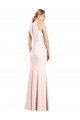 Comprar Rosa Trompeta Cuello en V Crepé Elástico Largo Vestidos de dama de honor / Vestidos de fiesta