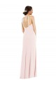 Comprar Rosa Trompeta Halter Crepé Elástico Largo Formales Vestidos de dama de honor / Vestidos de fiesta