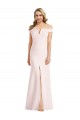 Comprar Rosa Trompeta Hombros Descubiertos Cuello en V Crepé Elástico Largo Formales Vestidos de dama de honor / Vestidos de fiesta