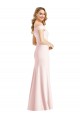 Comprar Rosa Trompeta Hombros Descubiertos Cuello en V Crepé Elástico Largo Formales Vestidos de dama de honor / Vestidos de fiesta