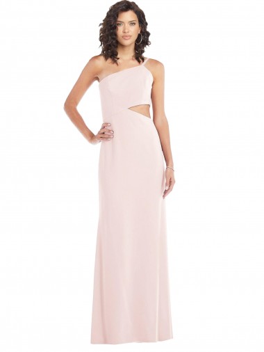 Comprar Rosa Trompeta Un Hombre Crepé Elástico Largo Formales Vestidos de dama de honor / Vestidos de fiesta