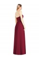 Comprar Rosa caliente Trompeta Cuello en V Sin tirantes Gasa Largo Vestidos de dama de honor