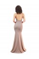 Comprar Rosa empolvado Sirena Cuello en V Crepé Elástico Largo Formales Vestidos de dama de honor / Vestidos de fiesta