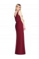 Comprar Rosa empolvado Sirena Cuello en V Gasa Largo Vestidos de dama de honor