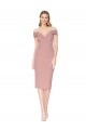Comprar Rosa empolvado Sirena Hombros Descubiertos Crepé Elástico Corto Formales Vestidos de dama de honor / Vestidos de fiesta / Vestidos de cóctel