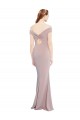 Comprar Rosa empolvado Sirena Hombros Descubiertos Cuello en V Crepé Elástico Largo Formales Vestidos de dama de honor / Vestidos de fiesta