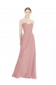 Comprar Rosa empolvado línea A Cuello de Corazón Gasa Largo Vestidos de dama de honor