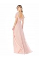 Comprar Rosa línea A Cuadrado Gasa Largo Vestidos de dama de honor