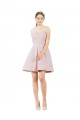 Comprar Rosa línea A Cuello de Corazón Satén Corto Vestidos de dama de honor / Vestidos de cóctel