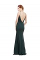 Comprar Rosa línea A Cuello en V Crepé Elástico Largo Formales Vestidos de dama de honor / Vestidos de fiesta