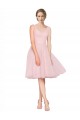 Comprar Rosa línea A Cuello en V Tul Corto Vestidos de dama de honor / Vestidos de cóctel / Vestidos para homecoming