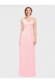 Comprar Rosa línea A Un Hombre Cuello de Corazón Gasa Largo Vestidos de dama de honor