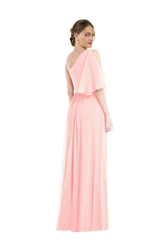 Comprar Rosa línea A Un Hombre Gasa Largo Vestidos de dama de honor