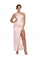 Comprar Rosa línea A Un Hombre Satén sedoso Largo Vestidos de dama de honor / Vestidos de fiesta