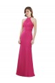 Comprar Rubí línea A Halter Cuello de Corazón Gasa Largo Vestidos de dama de honor