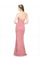 Comprar Salmón Sirena Cuello de Corazón Sin tirantes Encaje Largo Vestidos de dama de honor / Vestidos de fiesta