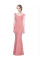 Comprar Salmón Sirena Cuello de Corazón Sin tirantes Encaje Largo Vestidos de dama de honor / Vestidos de fiesta