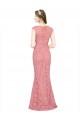 Comprar Salmón Sirena Cuello de Corazón Sin tirantes Encaje Largo Vestidos de dama de honor / Vestidos de fiesta