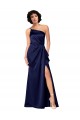 Comprar Sapphire línea A Un Hombre Satén sedoso Largo Formales Vestidos de dama de honor / Vestidos de fiesta