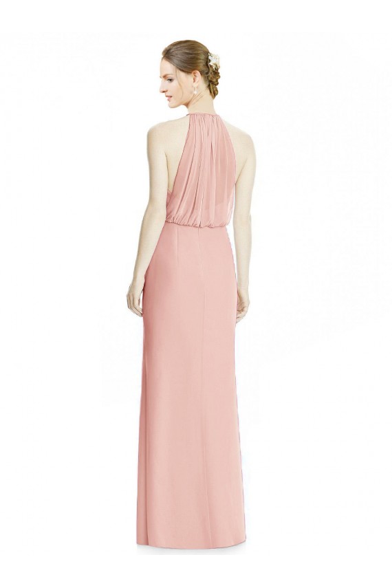 Comprar Sirena Halter Gasa Largo Vestidos de dama de honor