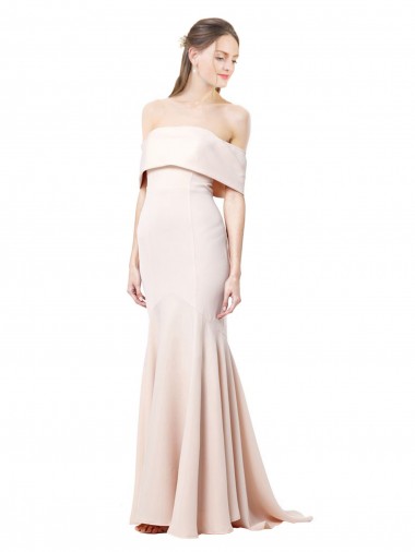 Comprar Sirena Hombros Descubiertos Crepé Elástico Largo Formales Vestidos de dama de honor / Vestidos de fiesta