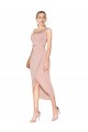 Comprar Sirena Un Hombre Cuello Alto Crepé Elástico Corto Asimétrico Formales Vestidos de dama de honor / Vestidos de fiesta / Vestidos de cóctel