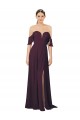 Comprar Uva Cubierta Cuello de Corazón Gasa Largo Vestidos de dama de honor