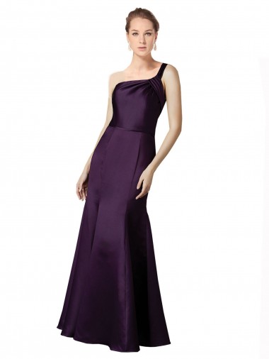 Comprar Uva Sirena Un Hombre Satén Largo Vestidos de dama de honor / Vestidos de fiesta
