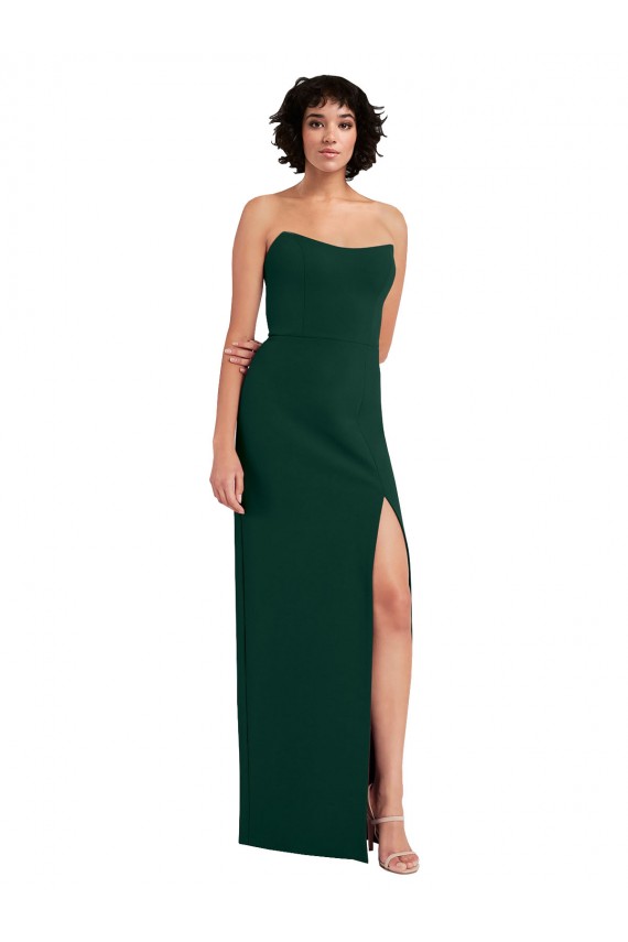 Comprar Verde Midnight Cubierta Cucharón Sin tirantes Crepé Elástico Largo Formales Vestidos de dama de honor / Vestidos de fiesta