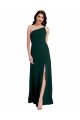 Comprar Verde Midnight línea A Un Hombre Crepé Elástico Largo Formales Vestidos de dama de honor / Vestidos de fiesta
