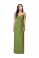 Comprar Verde Oliva Trompeta Cuello de Corazón Sin tirantes Gasa Largo Vestidos de dama de honor