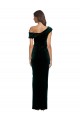 Comprar Verde oscuro Cubierta Hombros Descubiertos Terciopelo Elástico Largo Asimétrico Formales Vestidos de dama de honor / Vestidos de fiesta